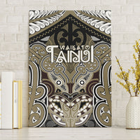 Aotearoa Iwi Waikato Tainui Canvas Wall Art Maori Kowhaiwhai Pattern LT19 Without Frame Dark Yellow - Polynesian Pride