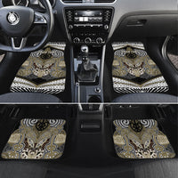 Aotearoa Iwi Waikato Tainui Personalised Car Mats Maori Kowhaiwhai Pattern LT19 Set 4pcs Dark Yellow - Polynesian Pride