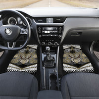 Aotearoa Iwi Waikato Tainui Personalised Car Mats Maori Kowhaiwhai Pattern LT19 Set 2pcs - Front Dark Yellow - Polynesian Pride