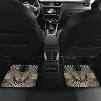 Aotearoa Iwi Waikato Tainui Personalised Car Mats Maori Kowhaiwhai Pattern LT19 Set 2pcs - Back Dark Yellow - Polynesian Pride