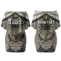Aotearoa Iwi Waikato Tainui Personalised Couples Matching Off Shoulder Short Dress and Hawaiian Shirt Maori Kowhaiwhai Pattern LT19 - Polynesian Pride