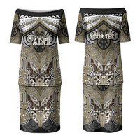 Aotearoa Iwi Waikato Tainui Personalised Couples Matching Puletasi and Hawaiian Shirt Maori Kowhaiwhai Pattern LT19 - Polynesian Pride