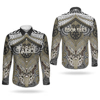 Aotearoa Iwi Waikato Tainui Personalised Couples Matching Tank Maxi Dress and Long Sleeve Button Shirt Maori Kowhaiwhai Pattern LT19 - Polynesian Pride