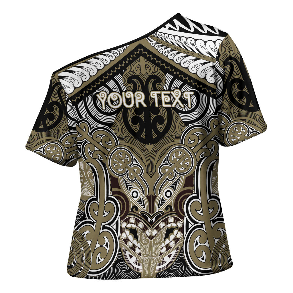 Aotearoa Iwi Waikato Tainui Personalised Cross Shoulder Shirt Maori Kowhaiwhai Pattern LT19 - Polynesian Pride