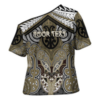 Aotearoa Iwi Waikato Tainui Personalised Cross Shoulder Shirt Maori Kowhaiwhai Pattern LT19 - Polynesian Pride