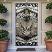 Aotearoa Iwi Waikato Tainui Personalised Door Cover Maori Kowhaiwhai Pattern LT19 Dark Yellow - Polynesian Pride
