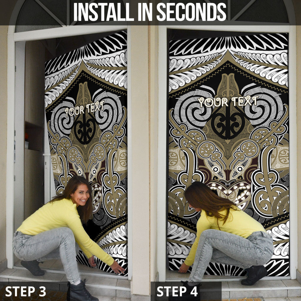 Aotearoa Iwi Waikato Tainui Personalised Door Cover Maori Kowhaiwhai Pattern LT19 - Polynesian Pride