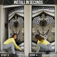 Aotearoa Iwi Waikato Tainui Personalised Door Cover Maori Kowhaiwhai Pattern LT19 - Polynesian Pride