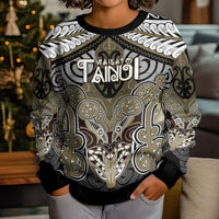 Aotearoa Iwi Waikato Tainui Personalised Kid Ugly Christmas Sweater Maori Kowhaiwhai Pattern LT19 - Polynesian Pride