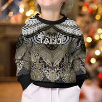 Aotearoa Iwi Waikato Tainui Personalised Kid Ugly Christmas Sweater Maori Kowhaiwhai Pattern LT19 - Polynesian Pride