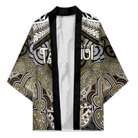 Aotearoa Iwi Waikato Tainui Personalised Kimono Maori Kowhaiwhai Pattern LT19 Unisex Dark Yellow - Polynesian Pride