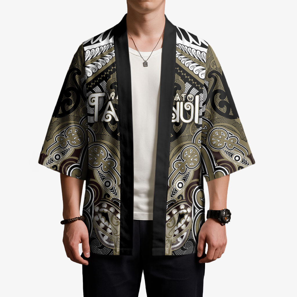 Aotearoa Iwi Waikato Tainui Personalised Kimono Maori Kowhaiwhai Pattern LT19 - Polynesian Pride