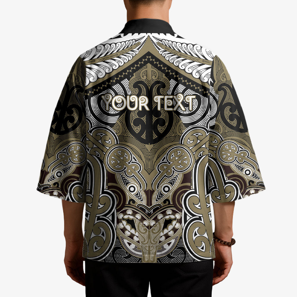 Aotearoa Iwi Waikato Tainui Personalised Kimono Maori Kowhaiwhai Pattern LT19 - Polynesian Pride