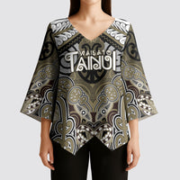 Aotearoa Iwi Waikato Tainui Personalised Kimono Sleeve Blouse Maori Kowhaiwhai Pattern LT19 - Polynesian Pride