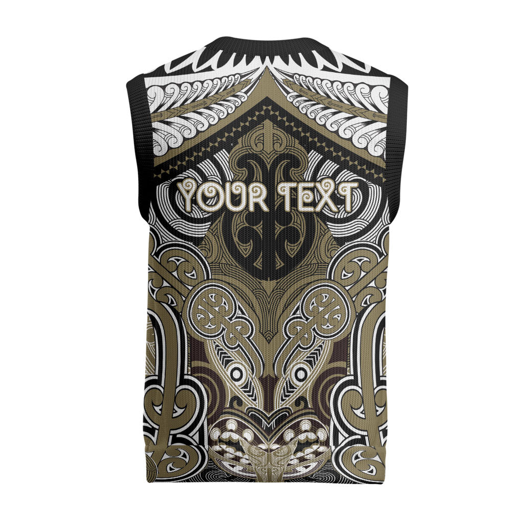 Aotearoa Iwi Waikato Tainui Personalised Christmas Knitted V-Neck Vest Maori Kowhaiwhai Pattern LT19 - Polynesian Pride