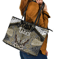 Aotearoa Iwi Waikato Tainui Leather Tote Bag Maori Kowhaiwhai Pattern LT19 - Polynesian Pride