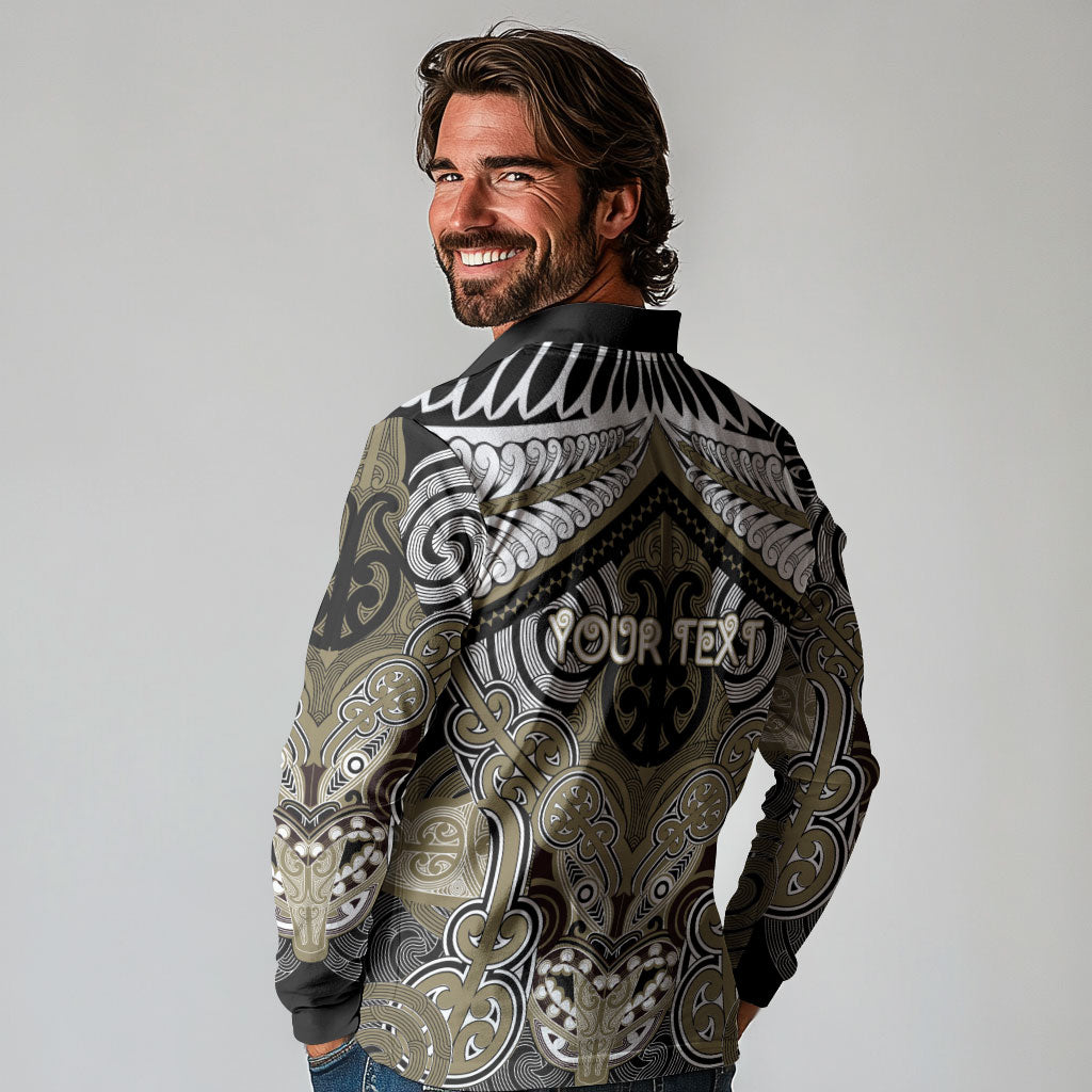 Aotearoa Iwi Waikato Tainui Personalised Long Sleeve Polo Shirt Maori Kowhaiwhai Pattern LT19 - Polynesian Pride