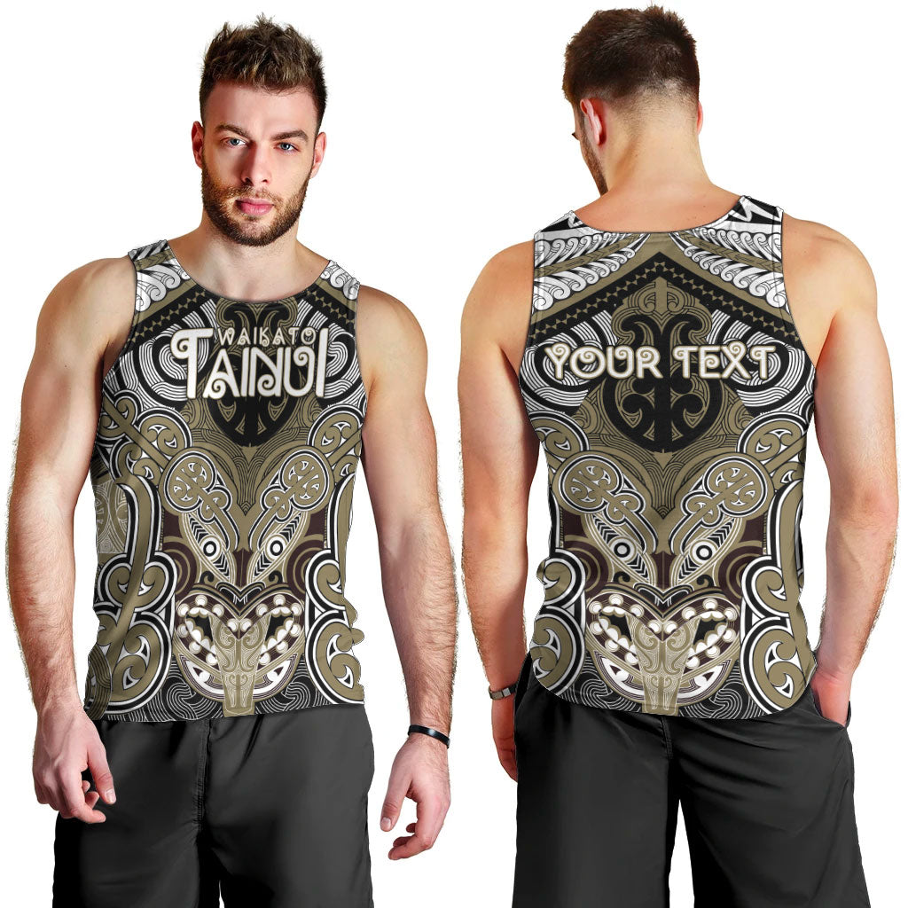 Aotearoa Iwi Waikato Tainui Personalised Men Tank Top Maori Kowhaiwhai Pattern LT19 - Polynesian Pride