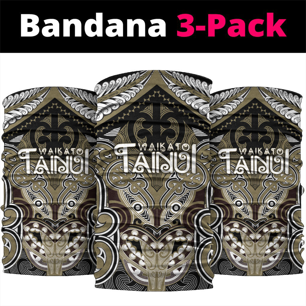 Aotearoa Iwi Waikato Tainui Neck Gaiter Maori Kowhaiwhai Pattern LT19 package One Size: 25*50cm Dark Yellow - Polynesian Pride