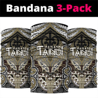 Aotearoa Iwi Waikato Tainui Neck Gaiter Maori Kowhaiwhai Pattern LT19 package One Size: 25*50cm Dark Yellow - Polynesian Pride
