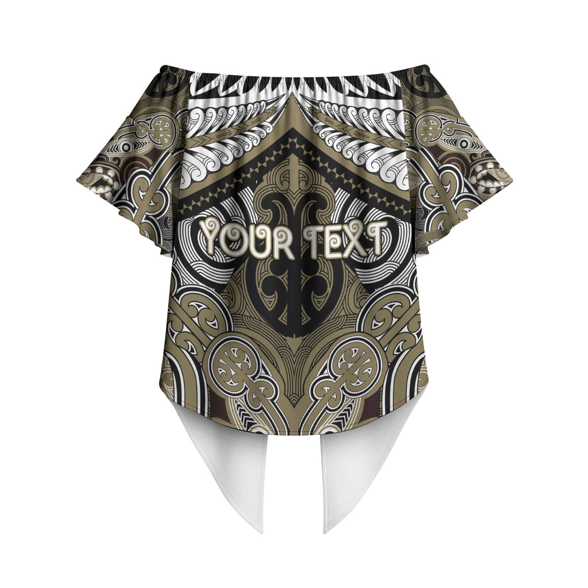 Aotearoa Iwi Waikato Tainui Personalised Off Shoulder Wrap Waist Top Maori Kowhaiwhai Pattern LT19 - Polynesian Pride
