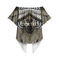 Aotearoa Iwi Waikato Tainui Personalised Off Shoulder Wrap Waist Top Maori Kowhaiwhai Pattern LT19 - Polynesian Pride