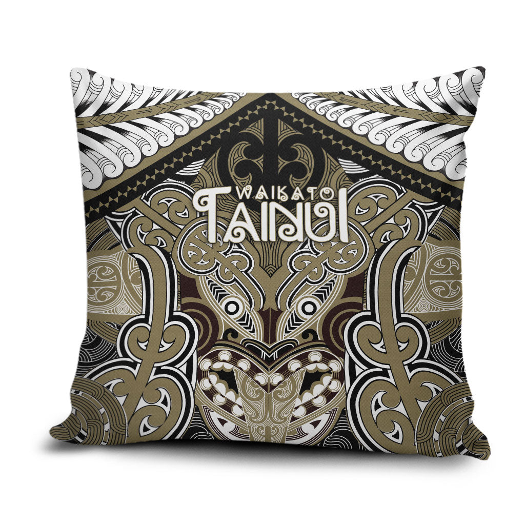 Aotearoa Iwi Waikato Tainui Pillow Cover Maori Kowhaiwhai Pattern LT19 Dark Yellow - Polynesian Pride