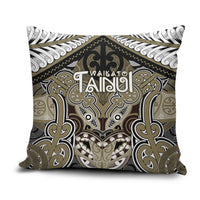 Aotearoa Iwi Waikato Tainui Pillow Cover Maori Kowhaiwhai Pattern LT19 Dark Yellow - Polynesian Pride