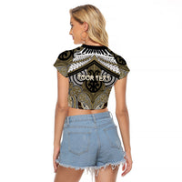Aotearoa Iwi Waikato Tainui Personalised Raglan Cropped T Shirt Maori Kowhaiwhai Pattern LT19 - Polynesian Pride