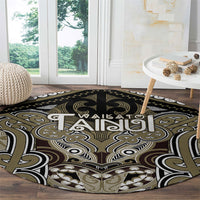Aotearoa Iwi Waikato Tainui Round Carpet Maori Kowhaiwhai Pattern LT19 - Polynesian Pride