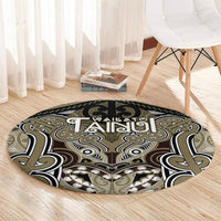 Aotearoa Iwi Waikato Tainui Round Carpet Maori Kowhaiwhai Pattern LT19 - Polynesian Pride