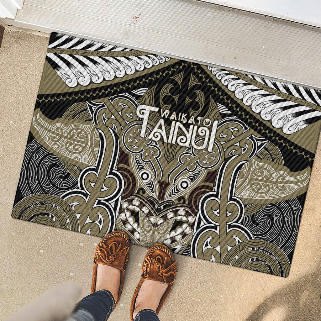 Aotearoa Iwi Waikato Tainui Rubber Doormat Maori Kowhaiwhai Pattern LT19 - Polynesian Pride