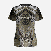 Aotearoa Iwi Waikato Tainui Personalised Scrub Top Maori Kowhaiwhai Pattern LT19 - Polynesian Pride