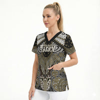 Aotearoa Iwi Waikato Tainui Personalised Scrub Top Maori Kowhaiwhai Pattern LT19 - Polynesian Pride