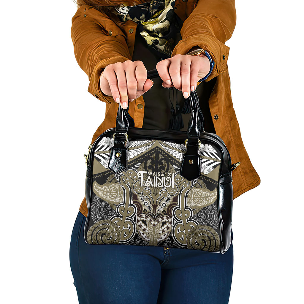 Aotearoa Iwi Waikato Tainui Shoulder Handbag Maori Kowhaiwhai Pattern LT19 One Size Dark Yellow - Polynesian Pride