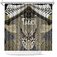 Aotearoa Iwi Waikato Tainui Shower Curtain Maori Kowhaiwhai Pattern LT19 Dark Yellow - Polynesian Pride