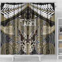Aotearoa Iwi Waikato Tainui Shower Curtain Maori Kowhaiwhai Pattern LT19 - Polynesian Pride