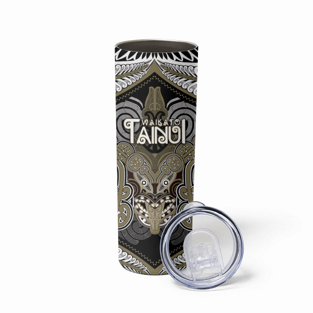 Aotearoa Iwi Waikato Tainui Personalised Skinny Tumbler Maori Kowhaiwhai Pattern LT19 - Polynesian Pride