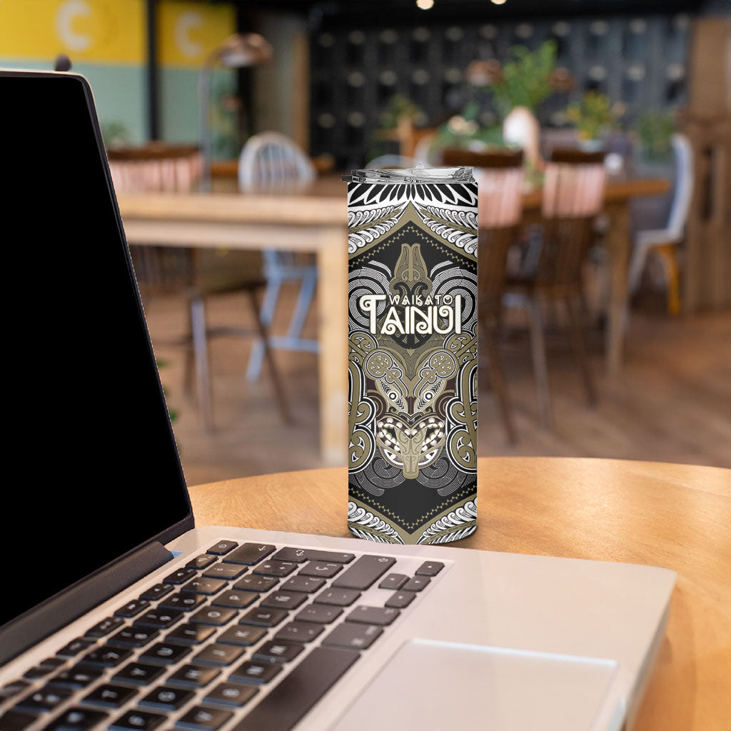 Aotearoa Iwi Waikato Tainui Personalised Skinny Tumbler Maori Kowhaiwhai Pattern LT19 - Polynesian Pride
