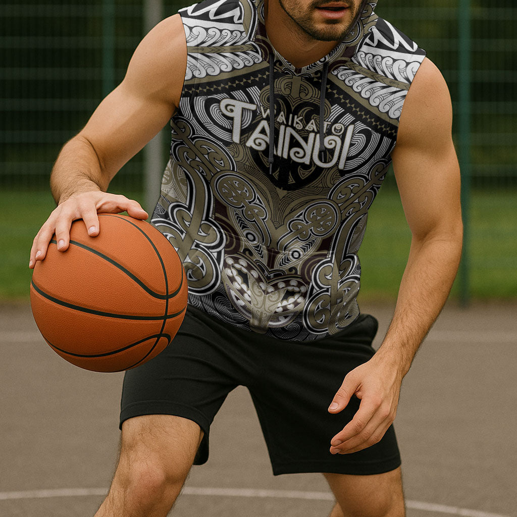Aotearoa Iwi Waikato Tainui Personalised Sleeveless Hoodie Maori Kowhaiwhai Pattern LT19 - Polynesian Pride