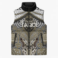 Aotearoa Iwi Waikato Tainui Personalised Sleeveless Puffer Jacket Maori Kowhaiwhai Pattern LT19 Unisex Dark Yellow - Polynesian Pride