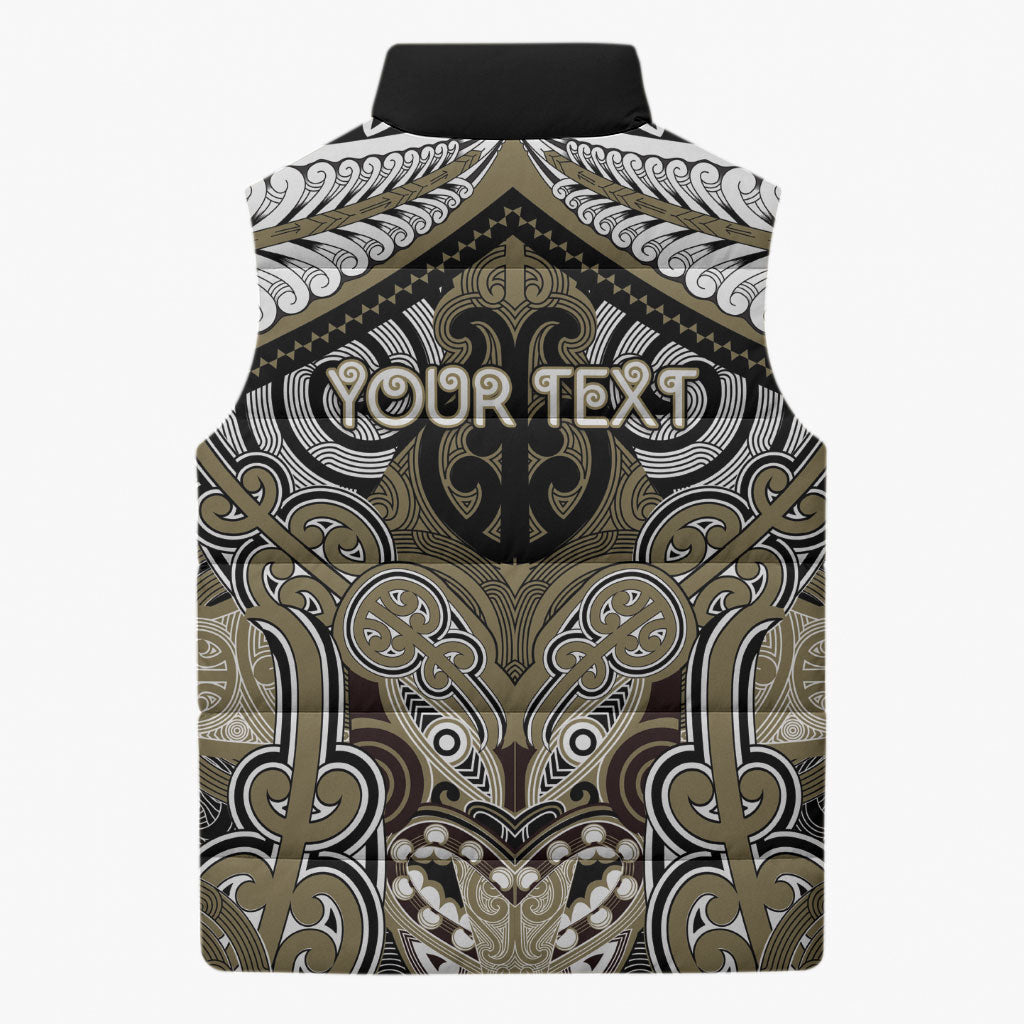 Aotearoa Iwi Waikato Tainui Personalised Sleeveless Puffer Jacket Maori Kowhaiwhai Pattern LT19 - Polynesian Pride