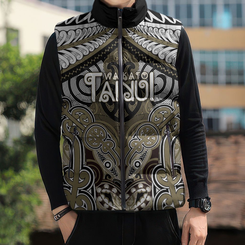 Aotearoa Iwi Waikato Tainui Personalised Sleeveless Puffer Jacket Maori Kowhaiwhai Pattern LT19 - Polynesian Pride