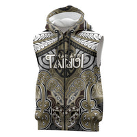 Aotearoa Iwi Waikato Tainui Personalised Sleeveless Zip Hoodie Maori Kowhaiwhai Pattern LT19 Dark Yellow - Polynesian Pride