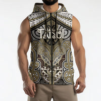 Aotearoa Iwi Waikato Tainui Personalised Sleeveless Zip Hoodie Maori Kowhaiwhai Pattern LT19 - Polynesian Pride