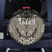 Aotearoa Iwi Waikato Tainui Spare Tire Cover Maori Kowhaiwhai Pattern LT19 No hole Dark Yellow - Polynesian Pride