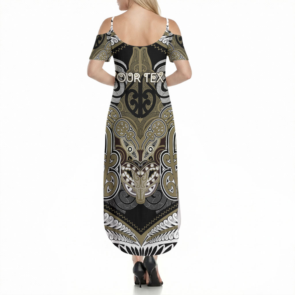 Aotearoa Iwi Waikato Tainui Personalised Summer Maxi Dress Maori Kowhaiwhai Pattern LT19 - Polynesian Pride