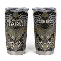 Aotearoa Iwi Waikato Tainui Personalised Tumbler Cup Maori Kowhaiwhai Pattern LT19 Dark Yellow - Polynesian Pride