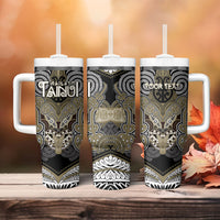 Aotearoa Iwi Waikato Tainui Personalised Tumbler With Handle Maori Kowhaiwhai Pattern LT19 - Polynesian Pride