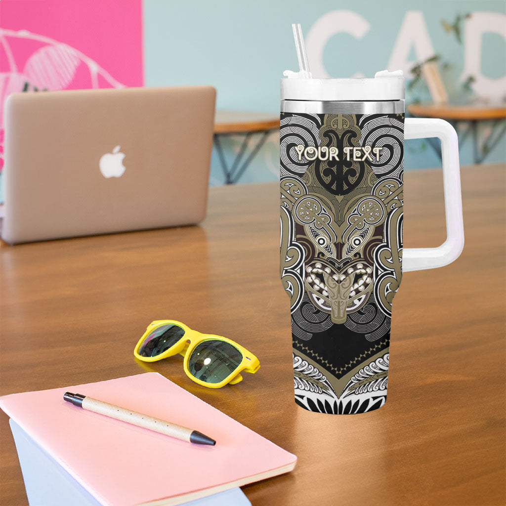 Aotearoa Iwi Waikato Tainui Personalised Tumbler With Handle Maori Kowhaiwhai Pattern LT19 - Polynesian Pride